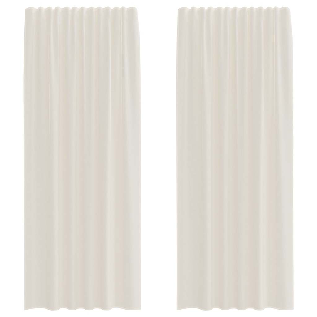 Rideaux en voile avec passants 2 pcs crème Rideaux vidaXL