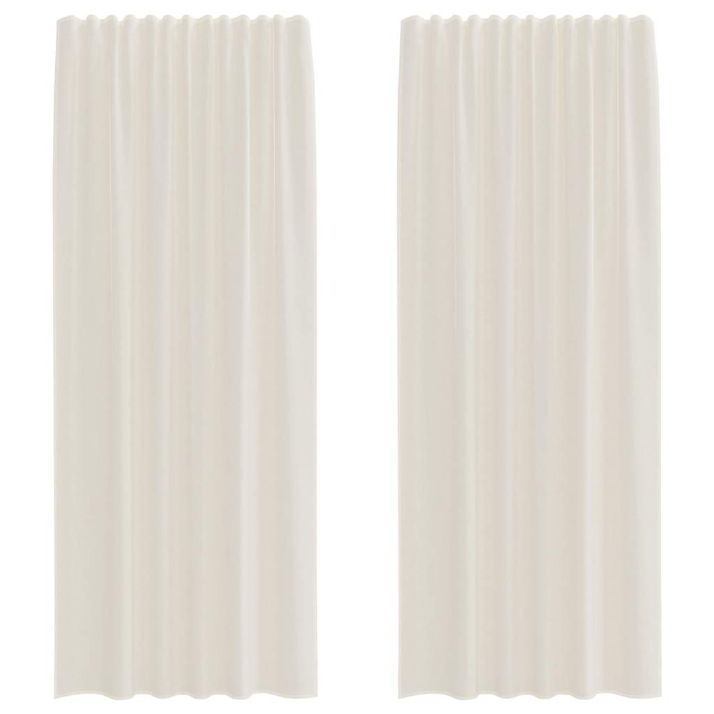 Rideaux en voile avec passants 2 pcs crème Rideaux vidaXL