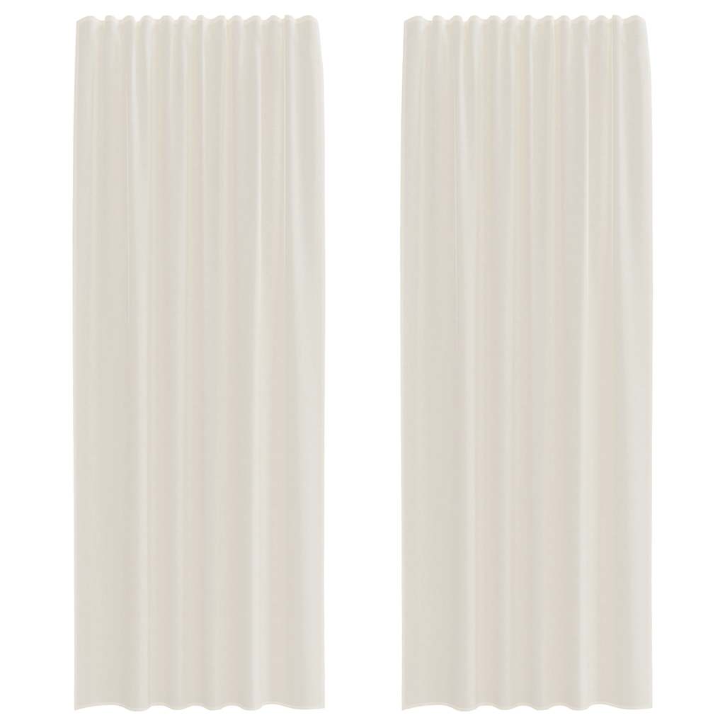 Rideaux en voile avec passants 2 pcs crème Rideaux vidaXL