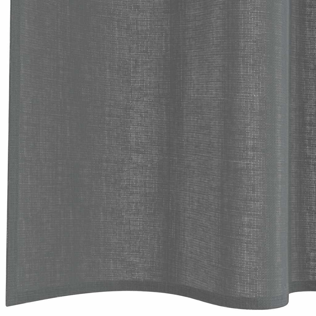 Rideaux en voile avec boucles 2 pcs gris foncé 140x245 cm Rideaux vidaXL