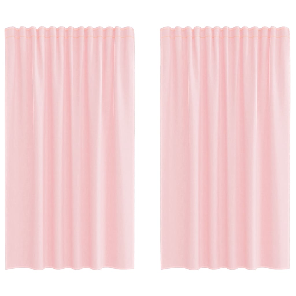 Rideaux en voile avec boucles 2 pcs rose clair 140x140 cm Rideaux vidaXL