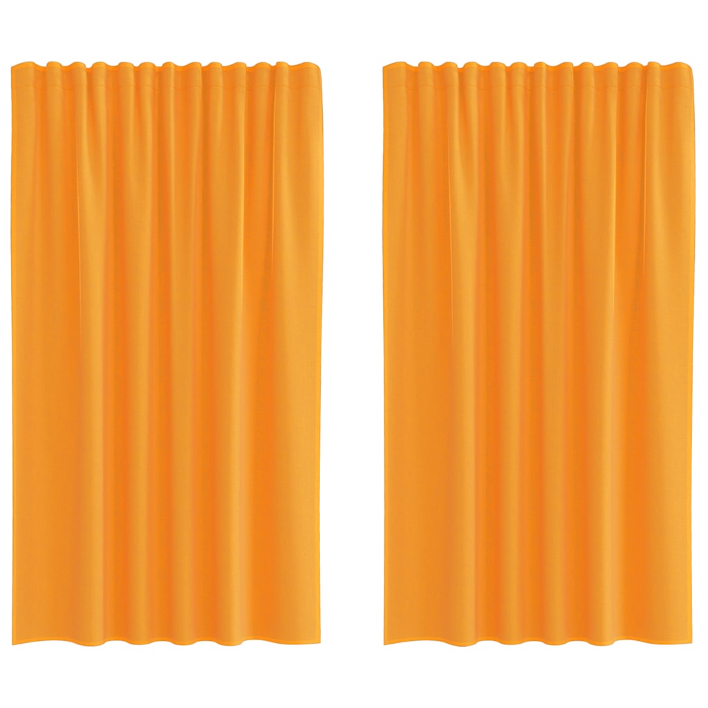 Rideaux en voile avec boucles 2 pcs orange 140x140 cm Rideaux vidaXL