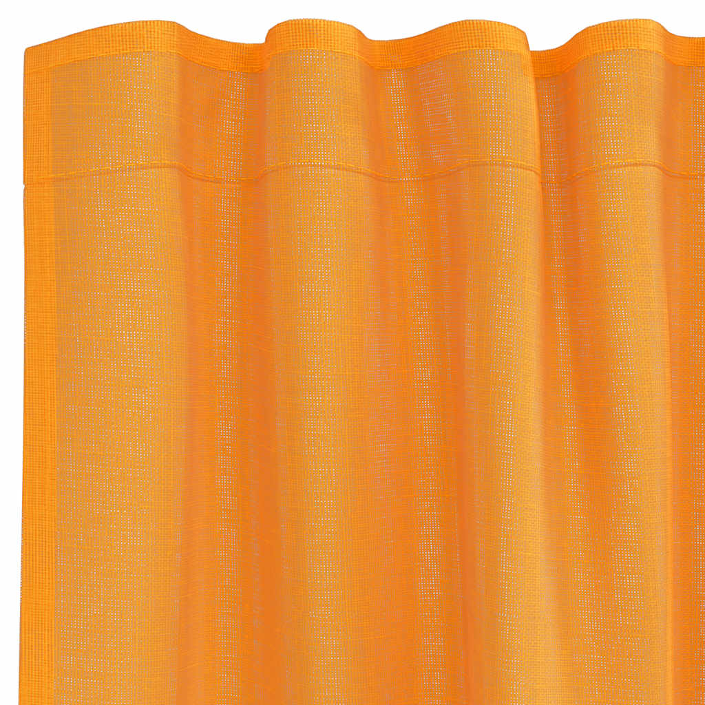 Rideaux en voile avec boucles 2 pcs orange 140x140 cm Rideaux vidaXL