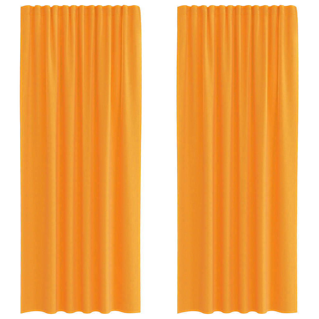 Rideaux en voile avec boucles 2 pcs orange 140x225 cm Rideaux vidaXL