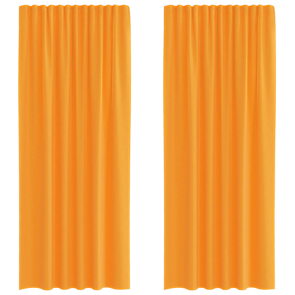 Rideaux en voile avec boucles 2 pcs orange 140x245 cm Rideaux vidaXL