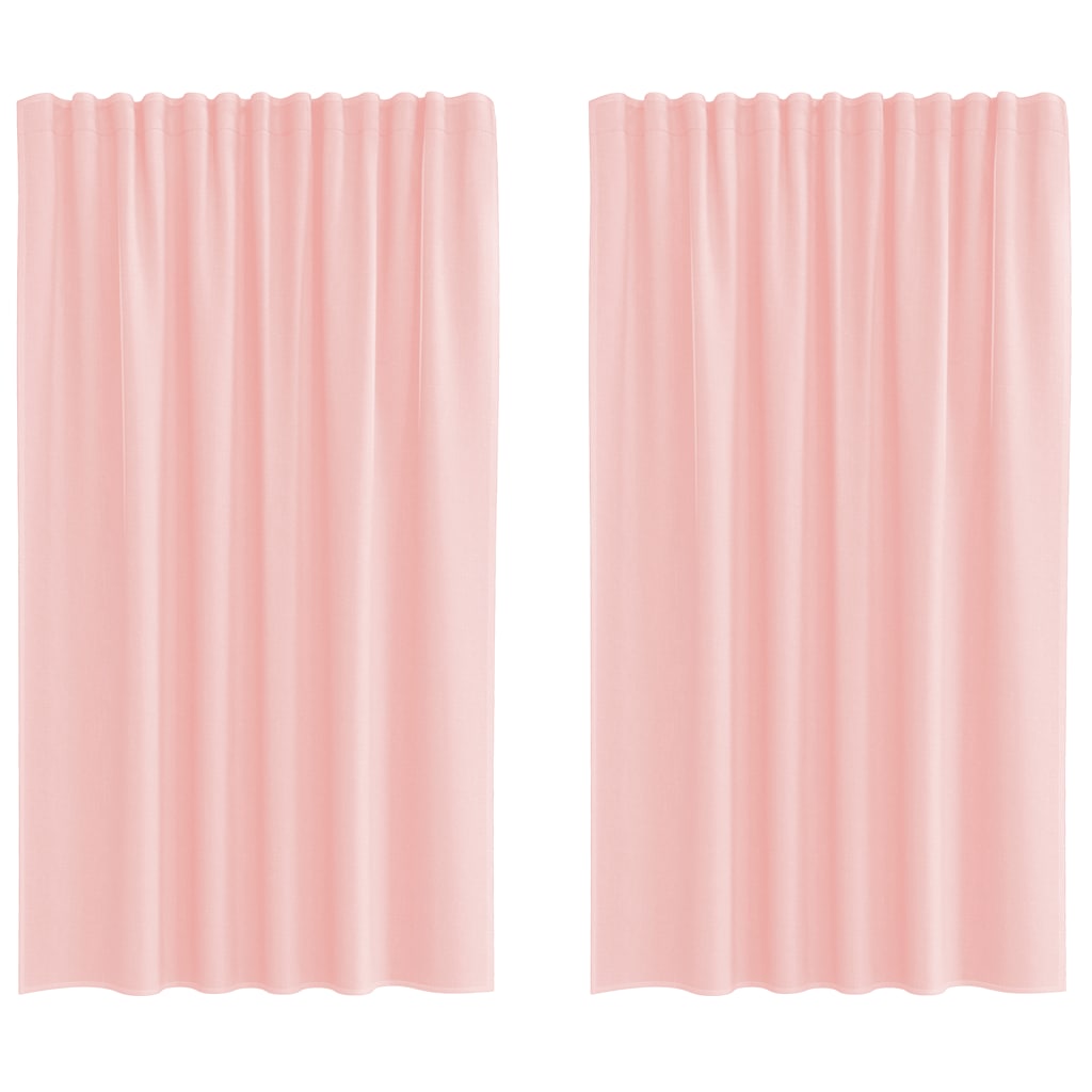 Rideaux en voile avec boucles 2 pcs rose 140x140 cm Rideaux vidaXL