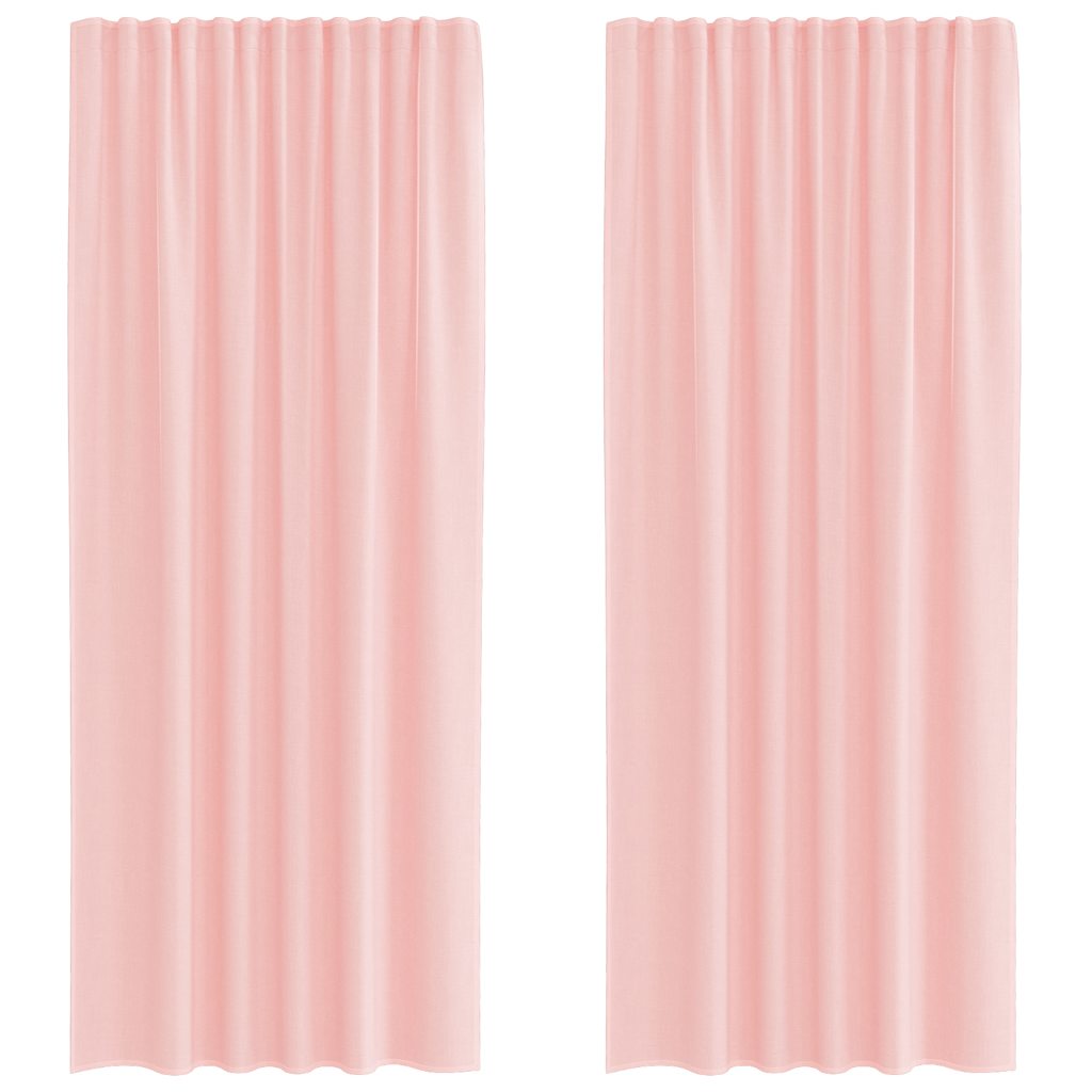 Rideaux en voile avec boucles 2 pcs rose 140x225 cm Rideaux vidaXL