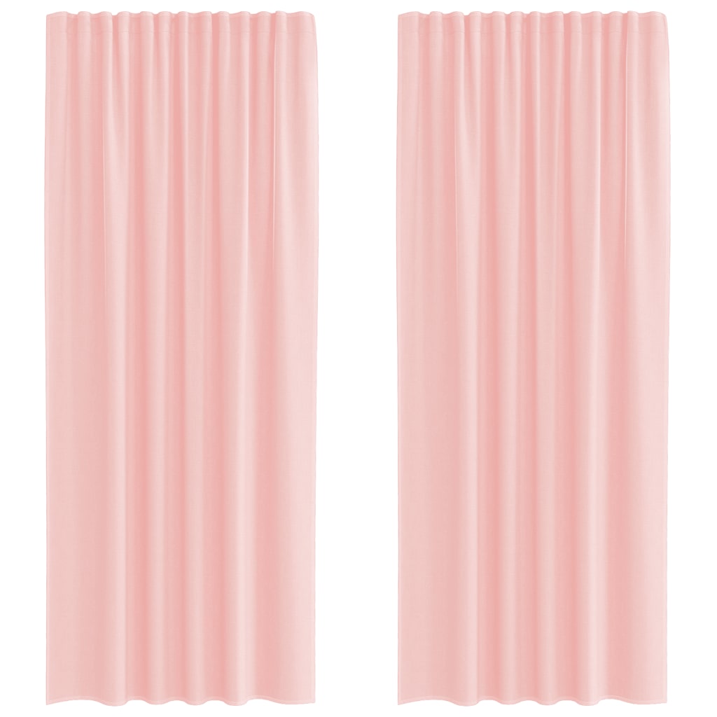 Rideaux en voile avec boucles 2 pcs rose 140x245 cm Rideaux vidaXL