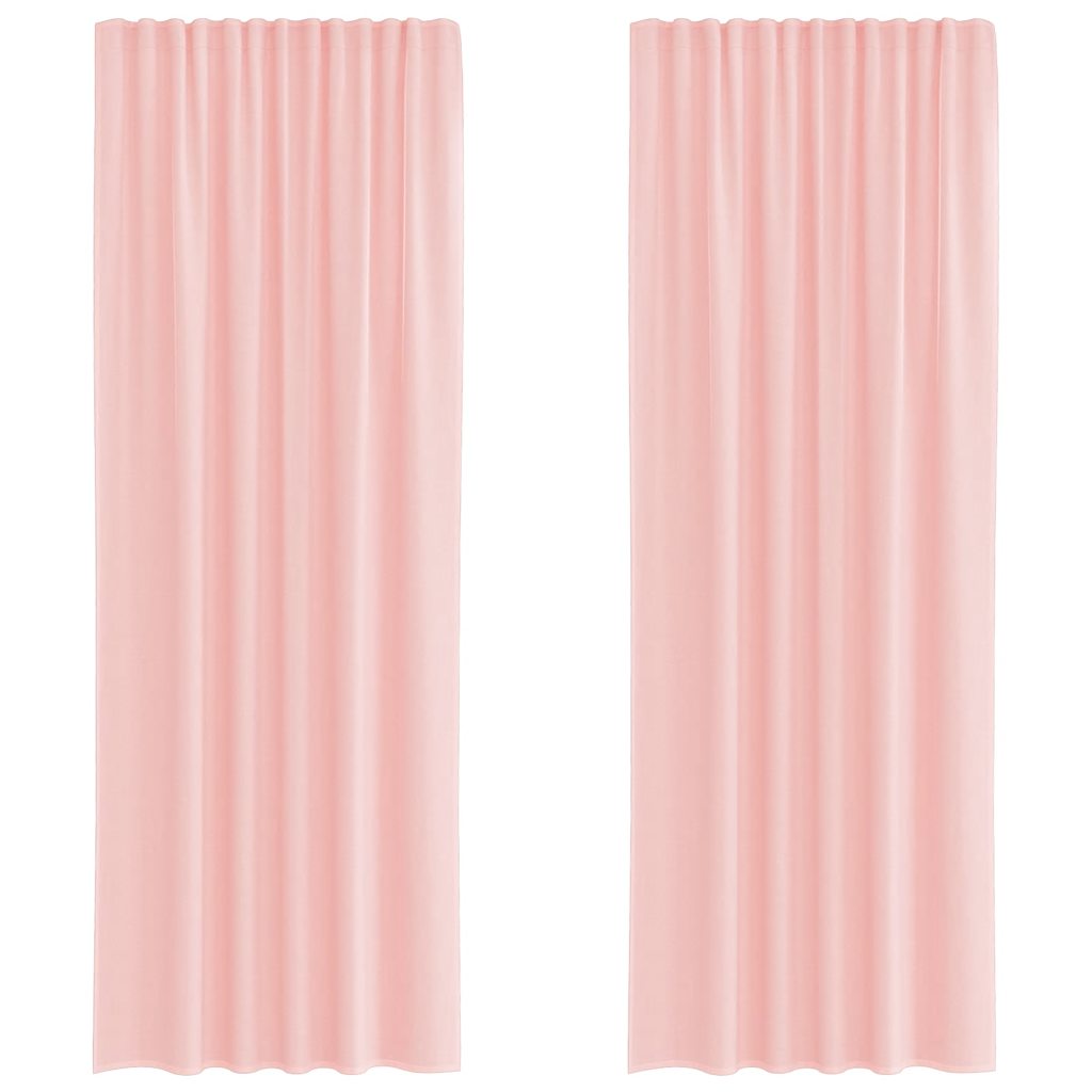 Rideaux en voile avec boucles 2 pcs rose 140x260 cm Rideaux vidaXL