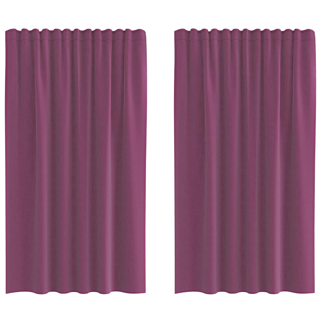 Rideaux en voile avec boucles 2 pcs violet 140x140 cm Rideaux vidaXL