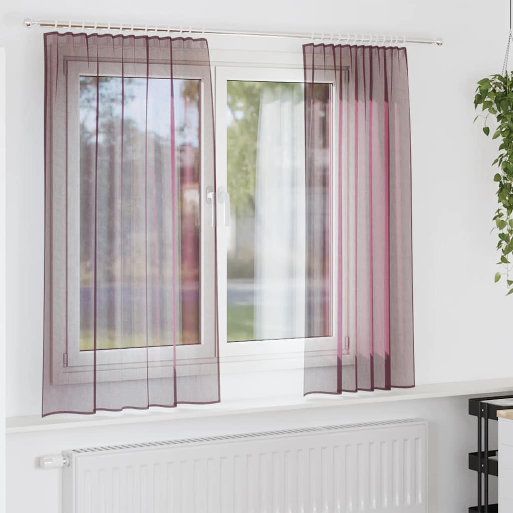 Rideaux en voile avec boucles 2 pcs violet 140x140 cm Rideaux vidaXL