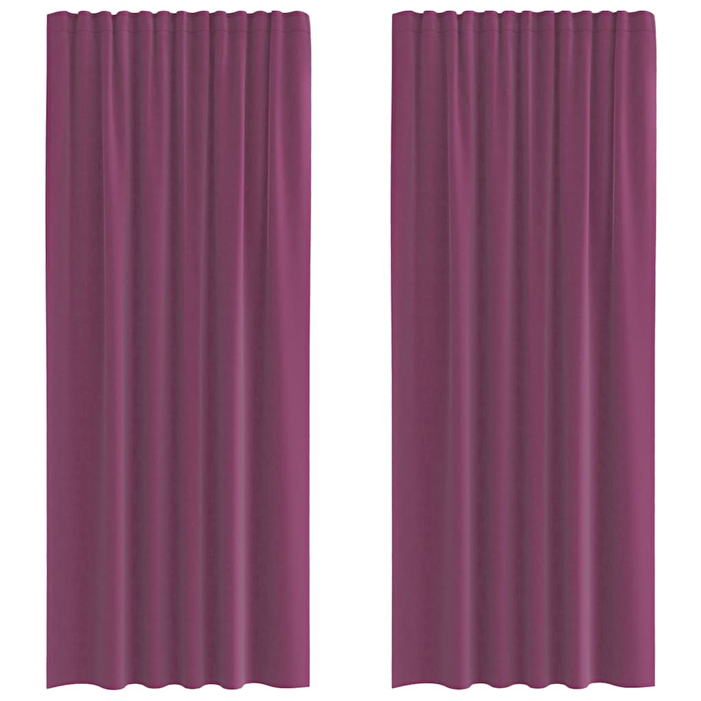 Rideaux en voile avec boucles 2 pcs violet 140x225 cm Rideaux vidaXL