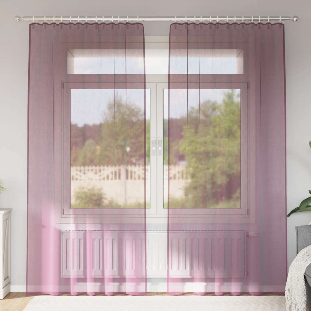 Rideaux en voile avec boucles 2 pcs violet 140x225 cm Rideaux vidaXL