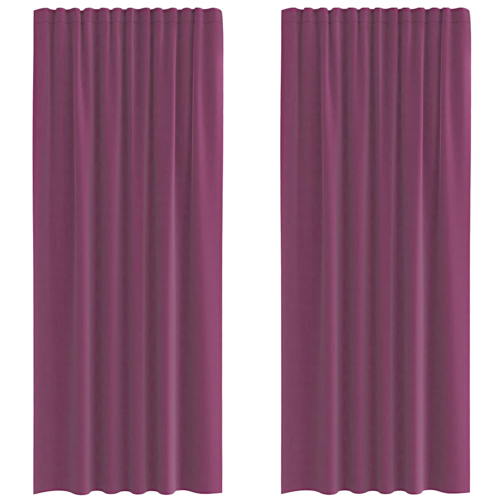 Rideaux en voile avec boucles 2 pcs violet 140x245 cm Rideaux vidaXL