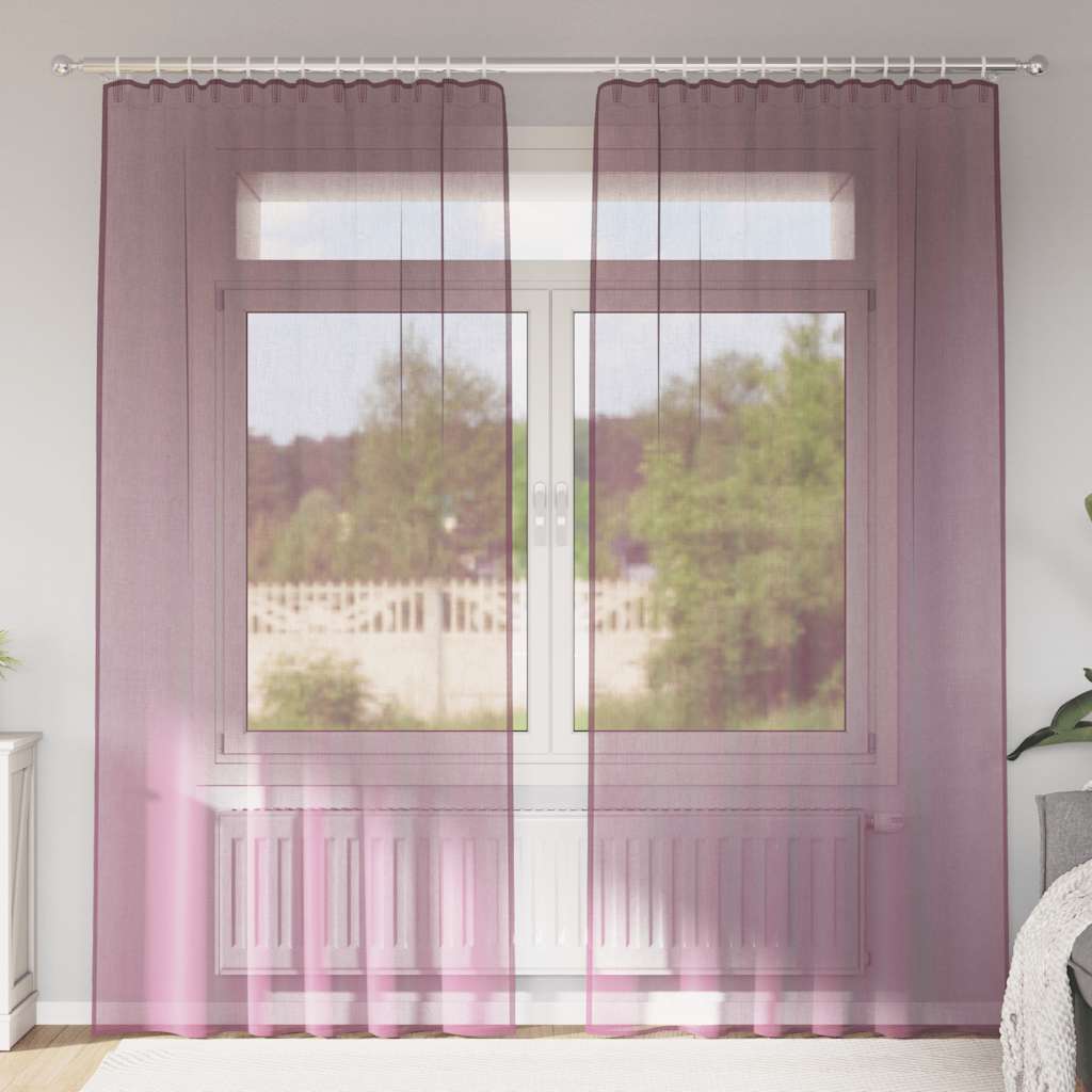 Rideaux en voile avec boucles 2 pcs violet 140x245 cm Rideaux vidaXL