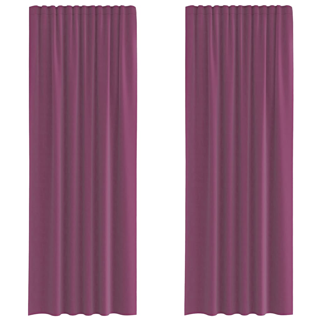 Rideaux en voile avec boucles 2 pcs violet 140x260 cm Rideaux vidaXL