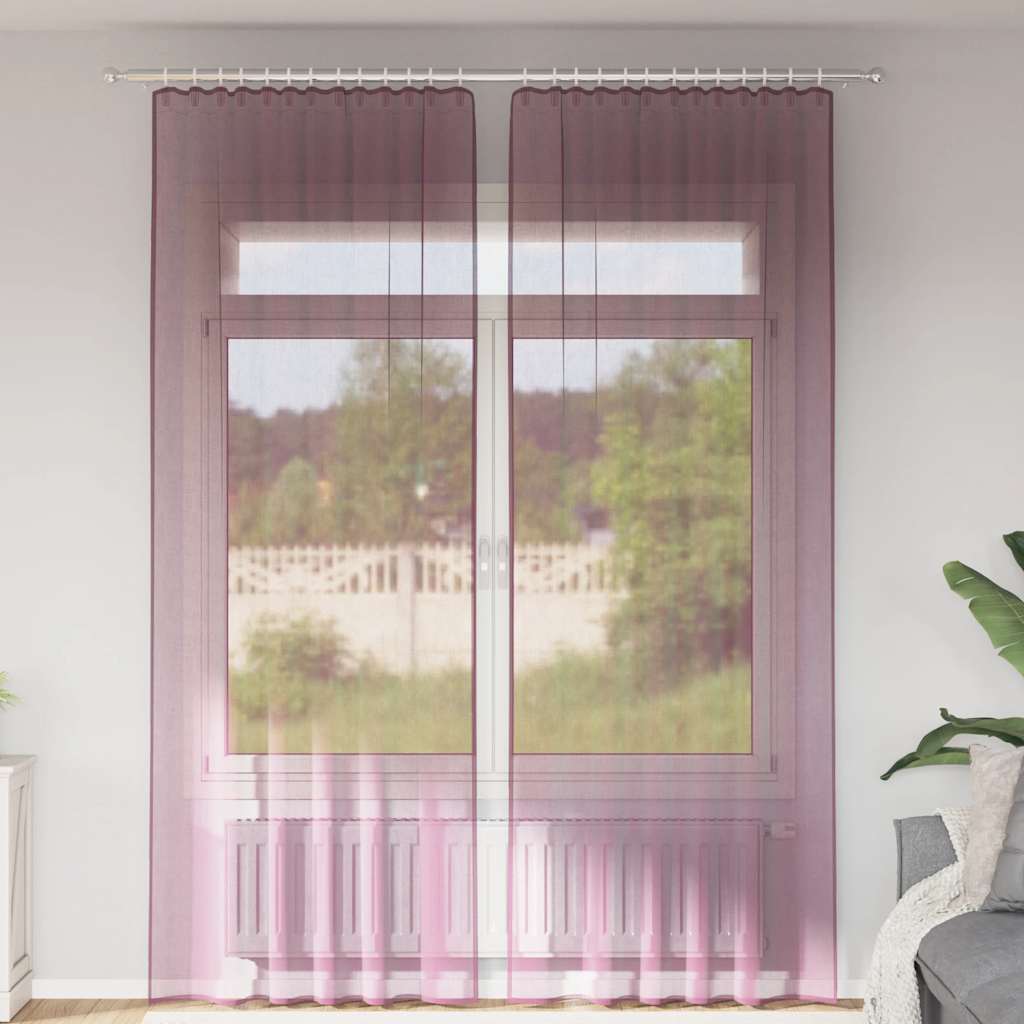 Rideaux en voile avec boucles 2 pcs violet 140x260 cm Rideaux vidaXL