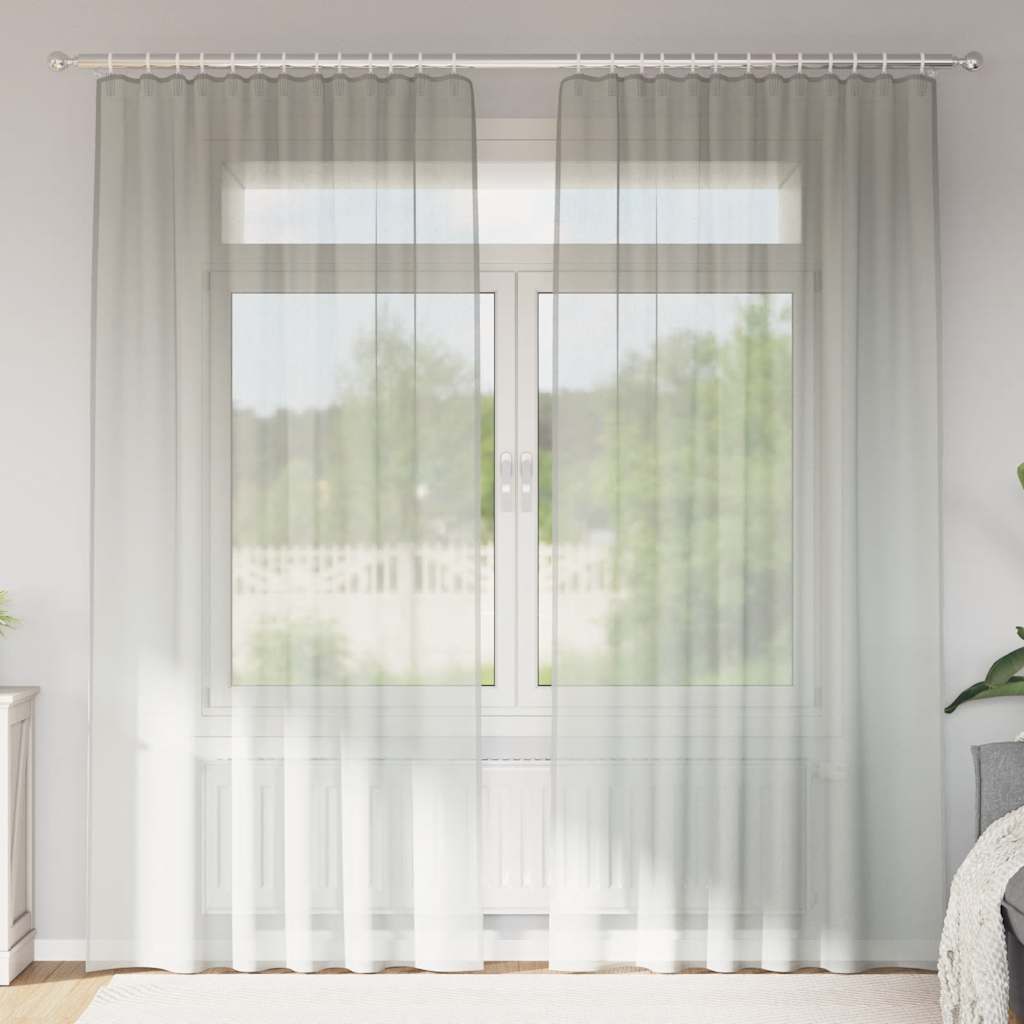 Rideaux en voile avec boucles 2 pcs gris clair 140x225 cm Rideaux vidaXL