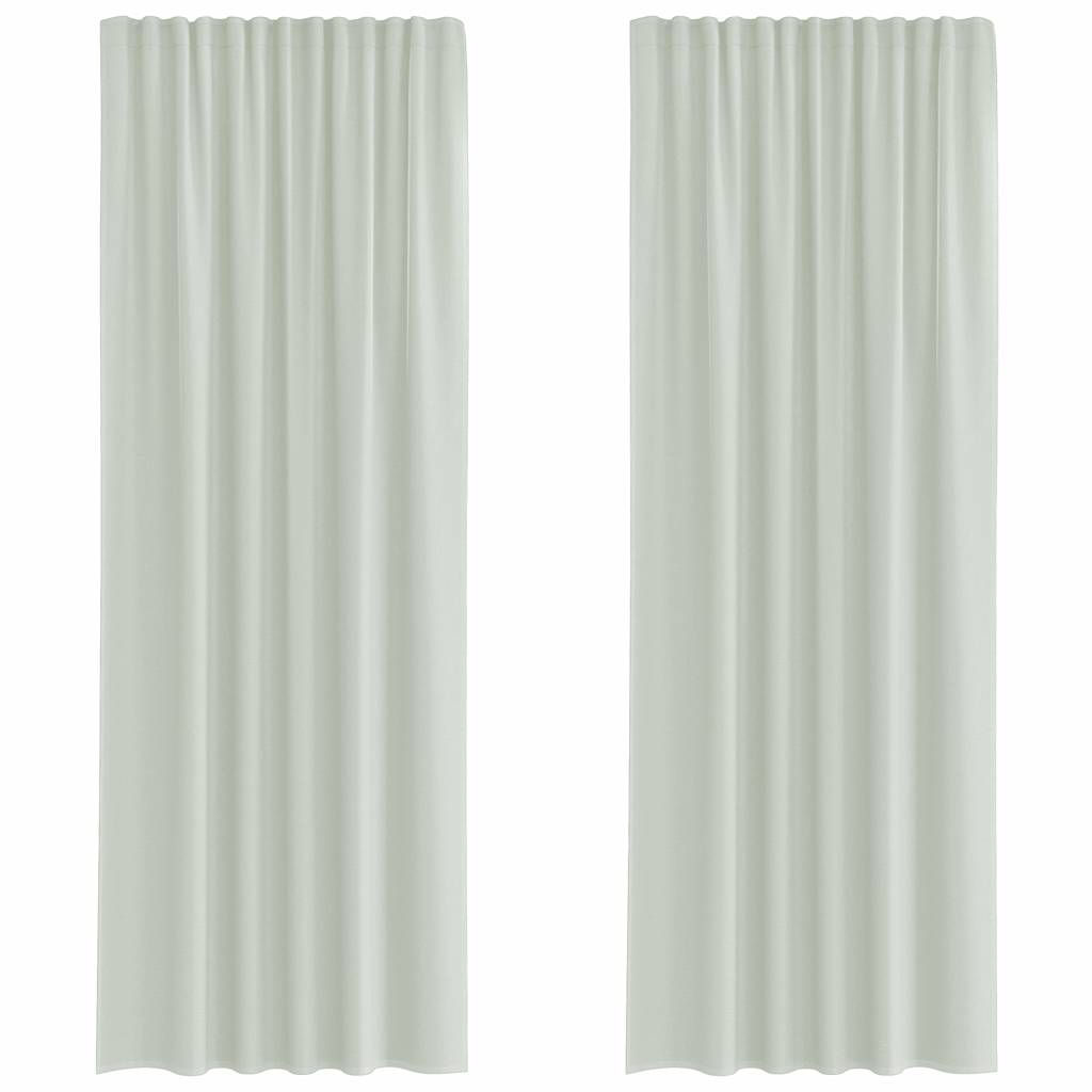 Rideaux en voile avec boucles 2 pcs gris clair 140x260 cm Rideaux vidaXL