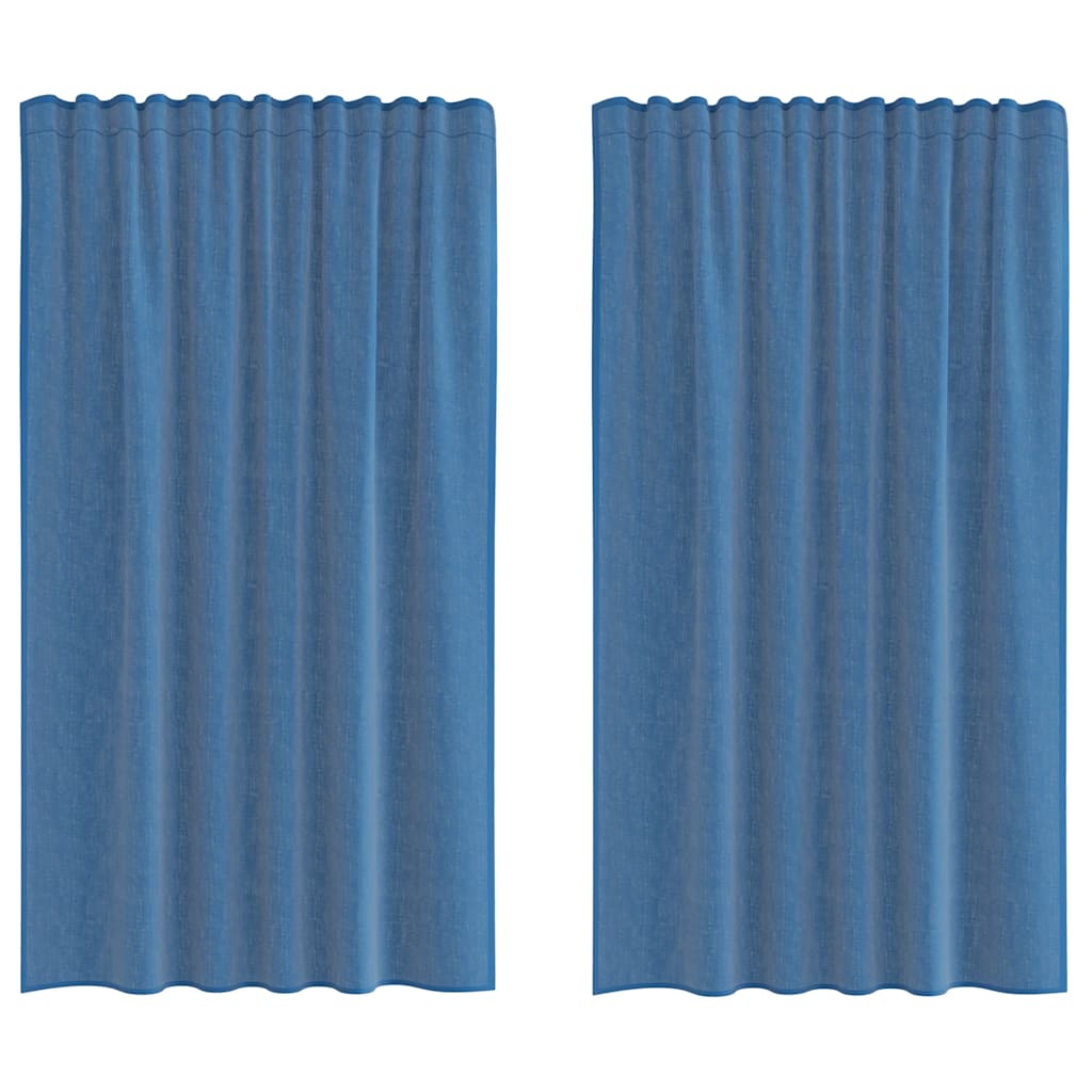 Rideaux en voile avec boucles 2 pcs bleu royal 140x140 cm Rideaux vidaXL