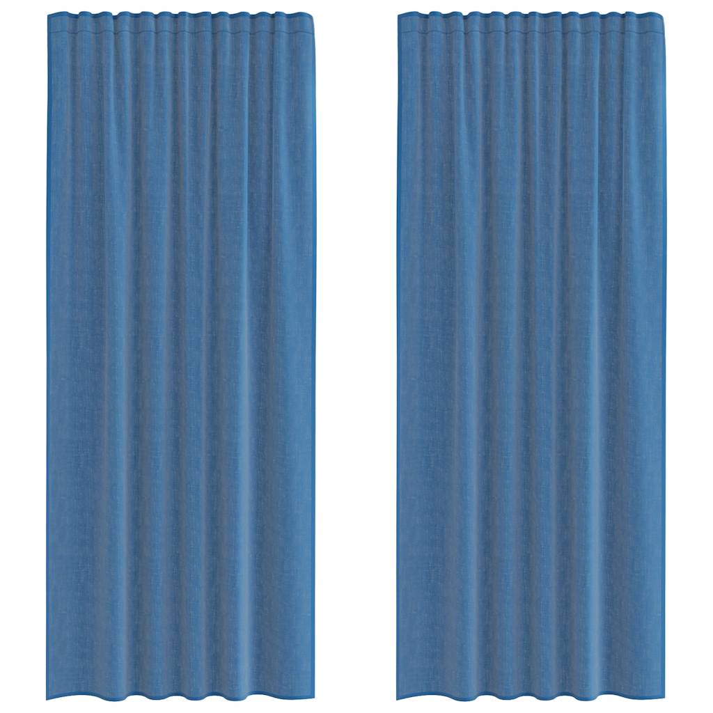 Rideaux en voile avec boucles 2 pcs bleu royal 140x245 cm Rideaux vidaXL