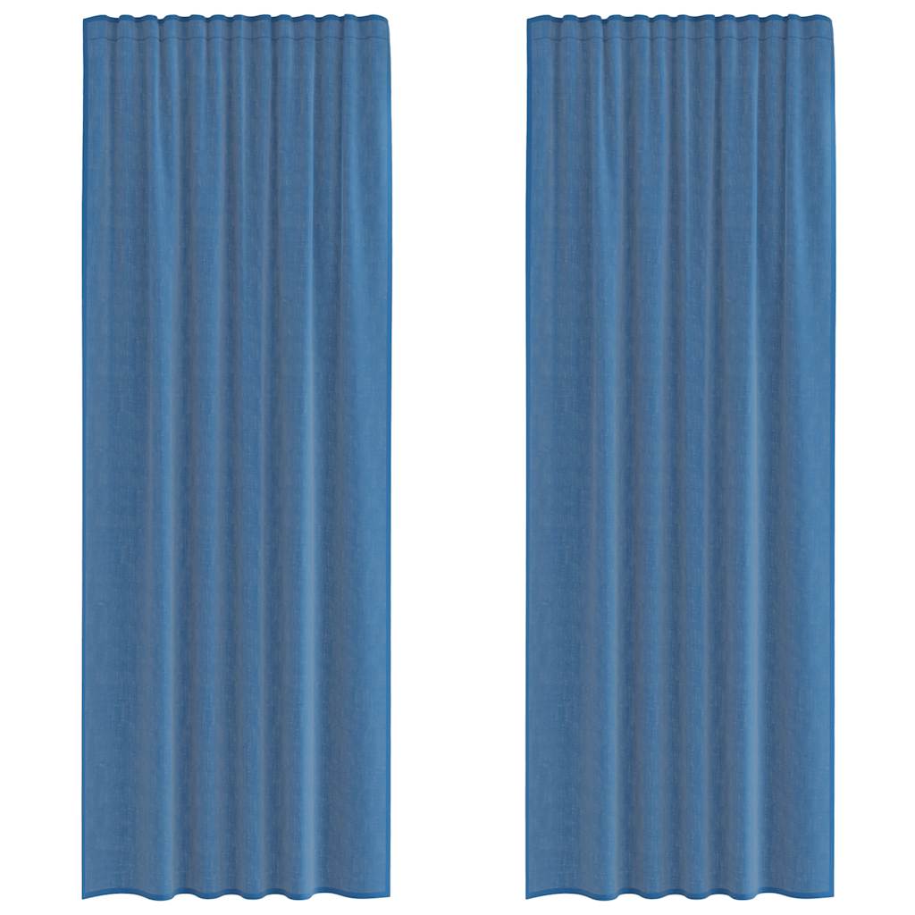 Rideaux en voile avec boucles 2 pcs bleu royal 140x260 cm Rideaux vidaXL