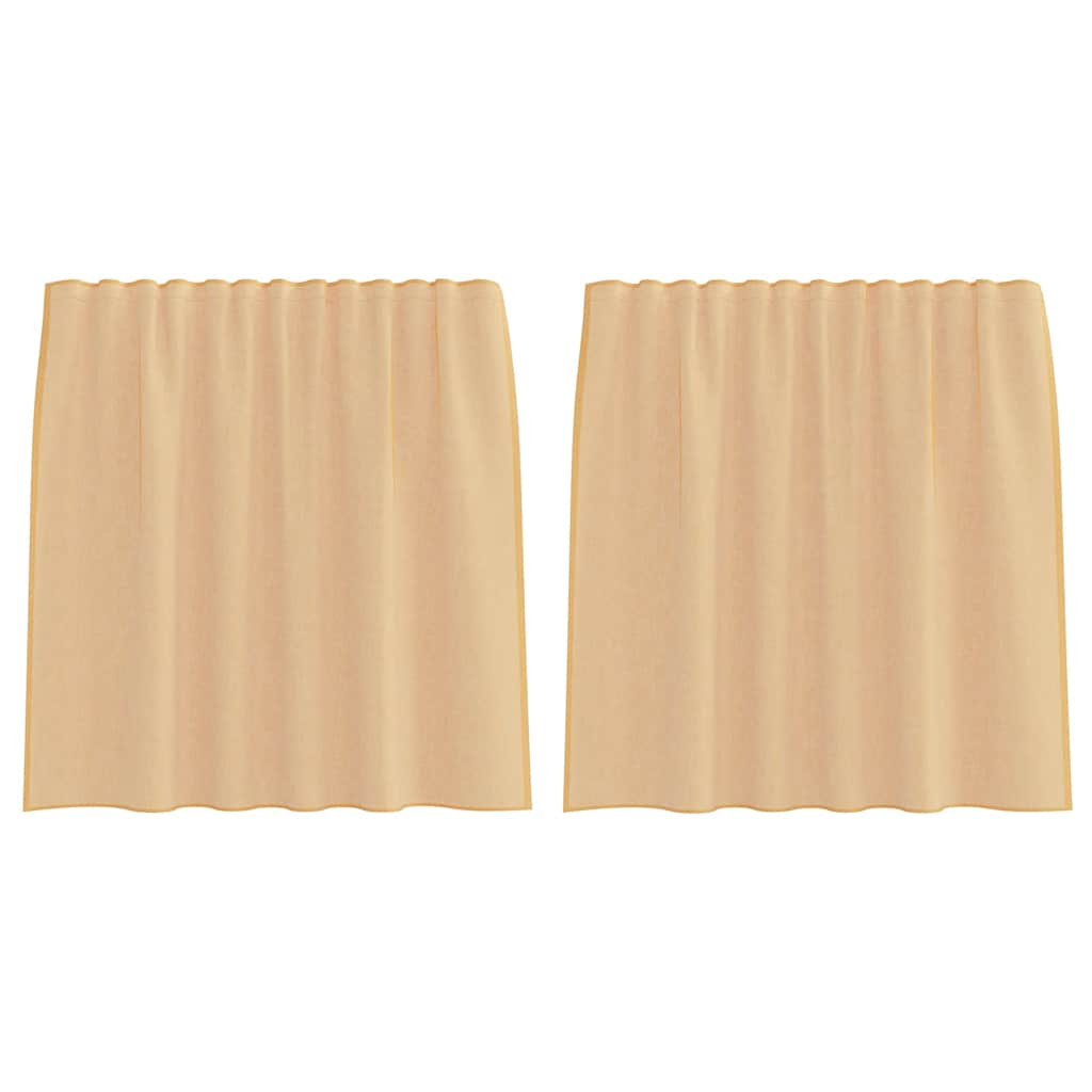 Rideaux en voile avec boucles 2 pcs sable 140x140 cm Rideaux vidaXL