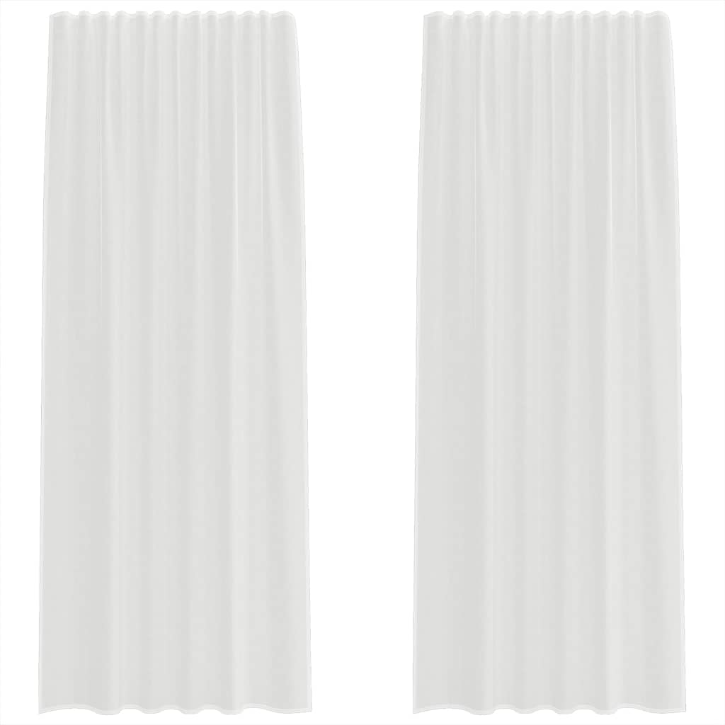 Rideaux en voile avec boucles 2 pcs sable 140x260 cm Rideaux vidaXL