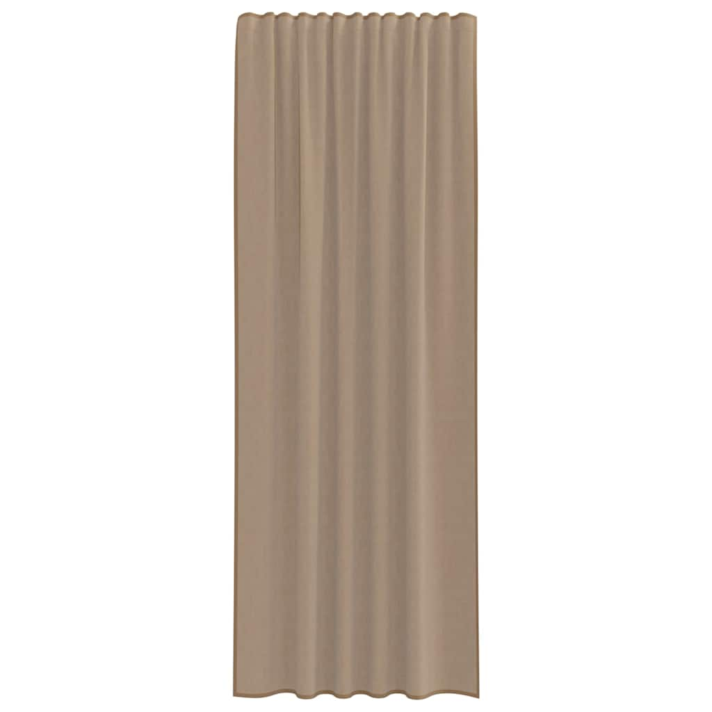 Rideaux en voile avec boucles 2 pcs marron clair 140x260 cm Rideaux vidaXL