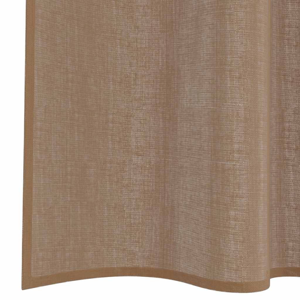 Rideaux en voile avec boucles 2 pcs marron clair 140x260 cm Rideaux vidaXL