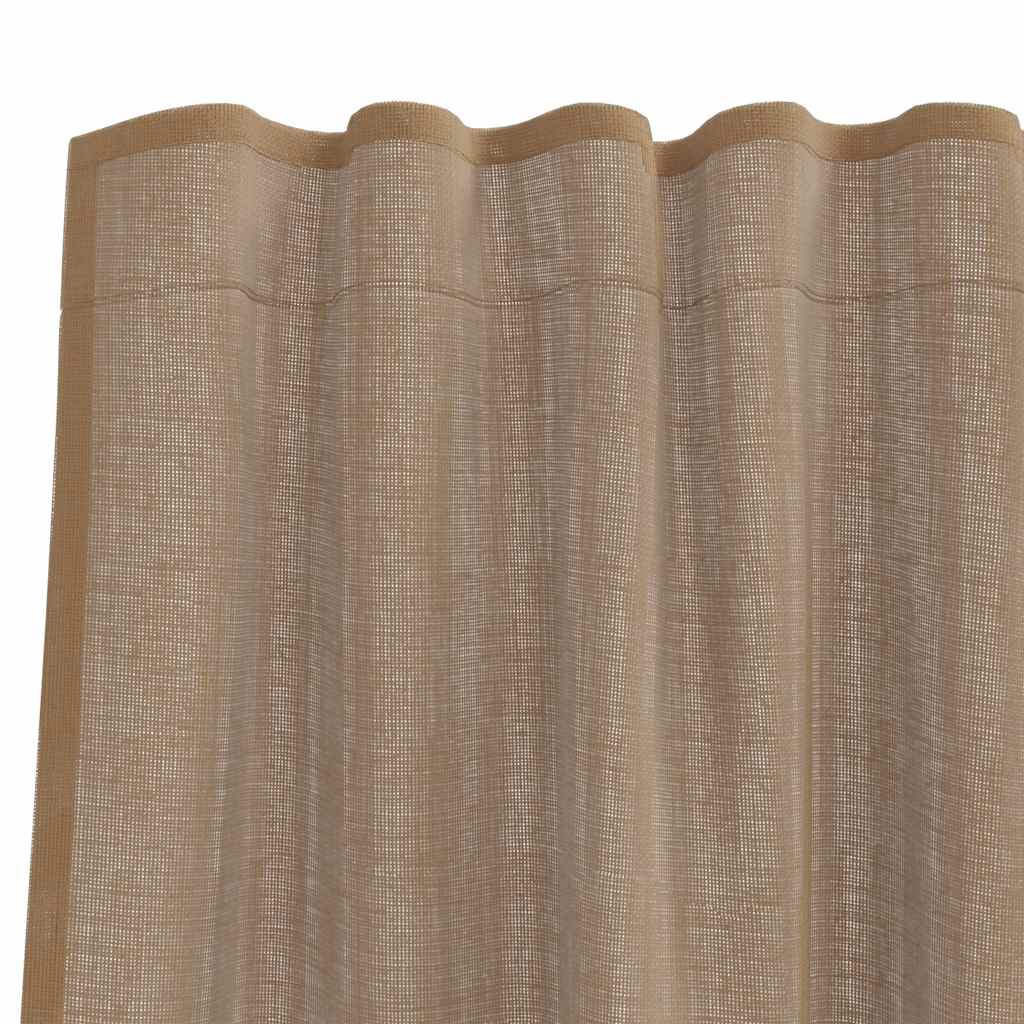 Rideaux en voile avec boucles 2 pcs marron clair 140x260 cm Rideaux vidaXL