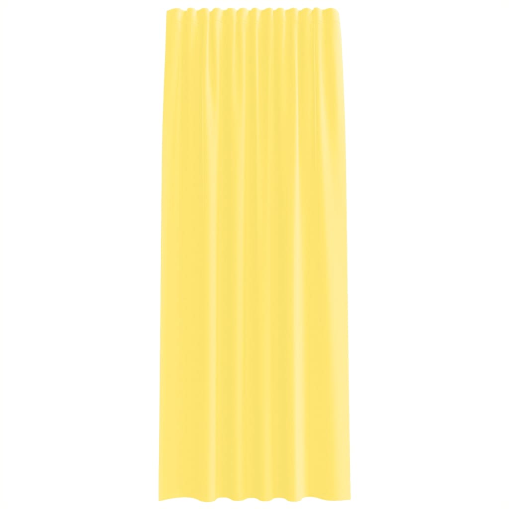 Rideaux en voile avec boucles 2 pcs jaune 140x245 cm Rideaux vidaXL