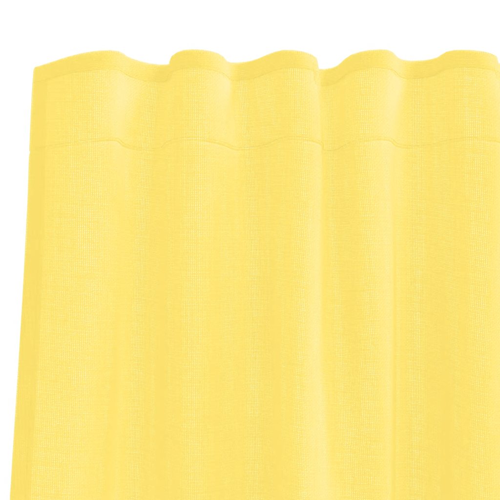 Rideaux en voile avec boucles 2 pcs jaune 140x245 cm Rideaux vidaXL