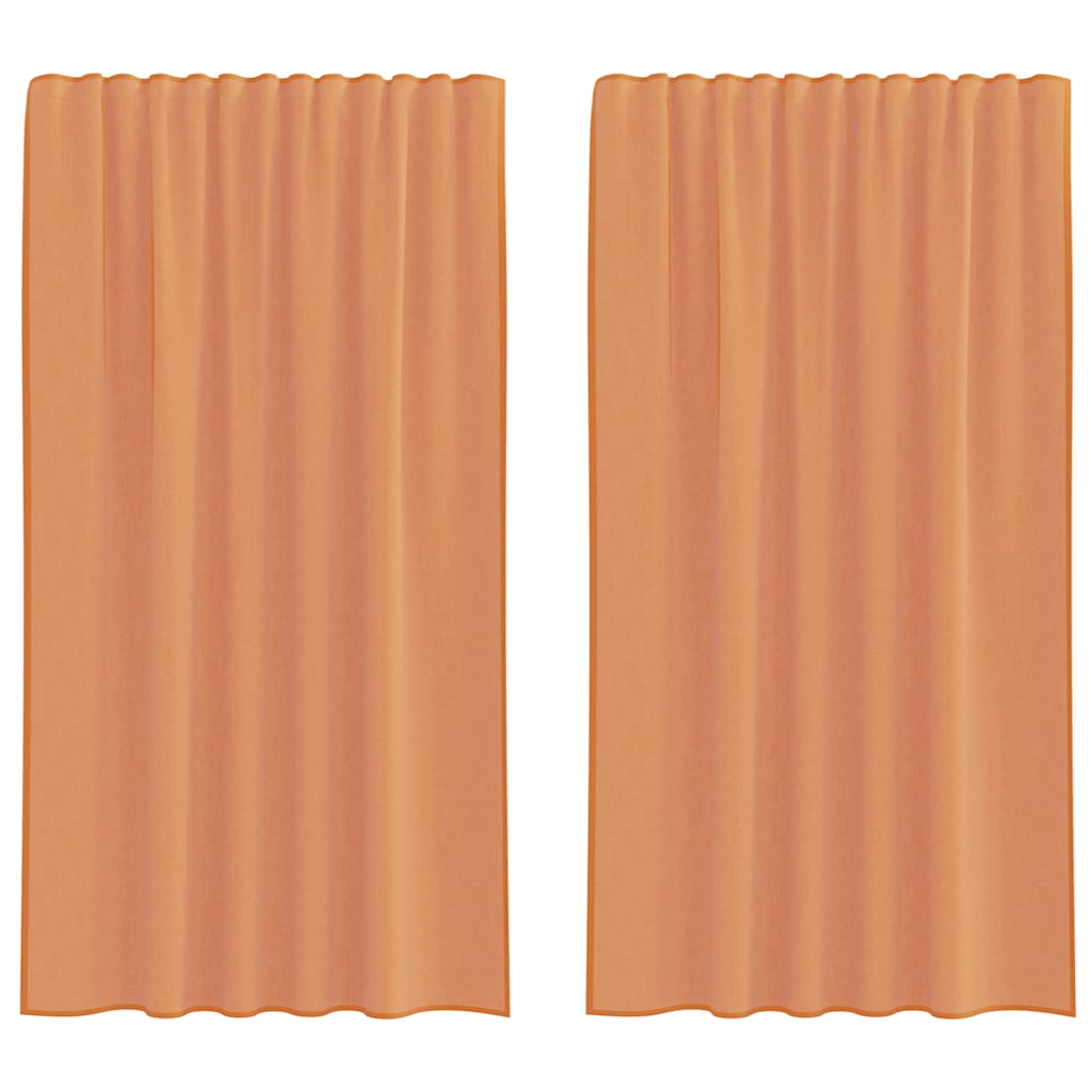 Rideaux en voile avec boucles 2 pcs terre cuite 140x175 cm Rideaux vidaXL