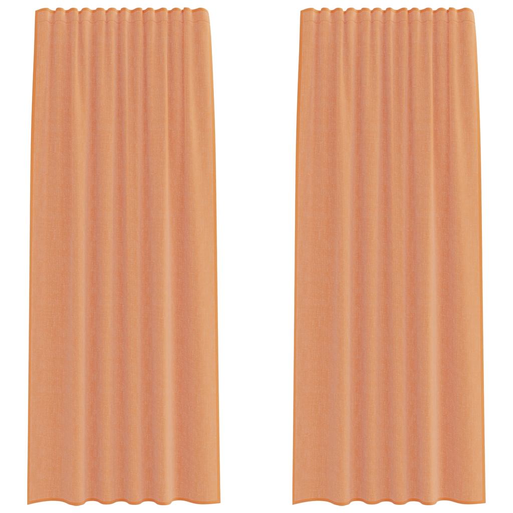 Rideaux en voile avec boucles 2 pcs terre cuite 140x225 cm Rideaux vidaXL