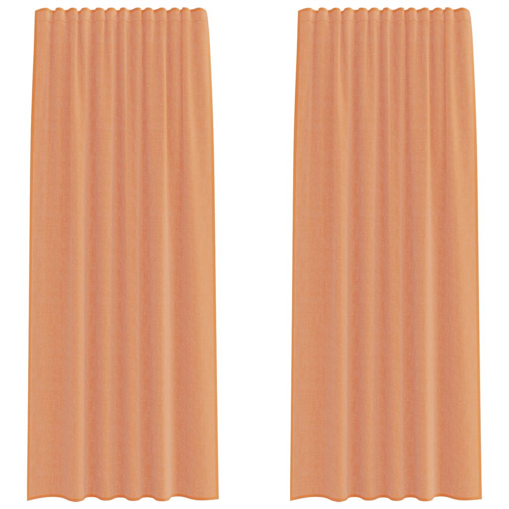 Rideaux en voile avec boucles 2 pcs terre cuite 140x245 cm Rideaux vidaXL