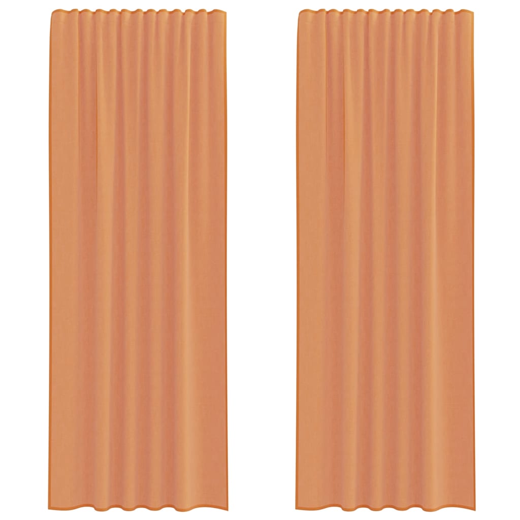 Rideaux en voile avec boucles 2 pcs terre cuite 140x260 cm Rideaux vidaXL