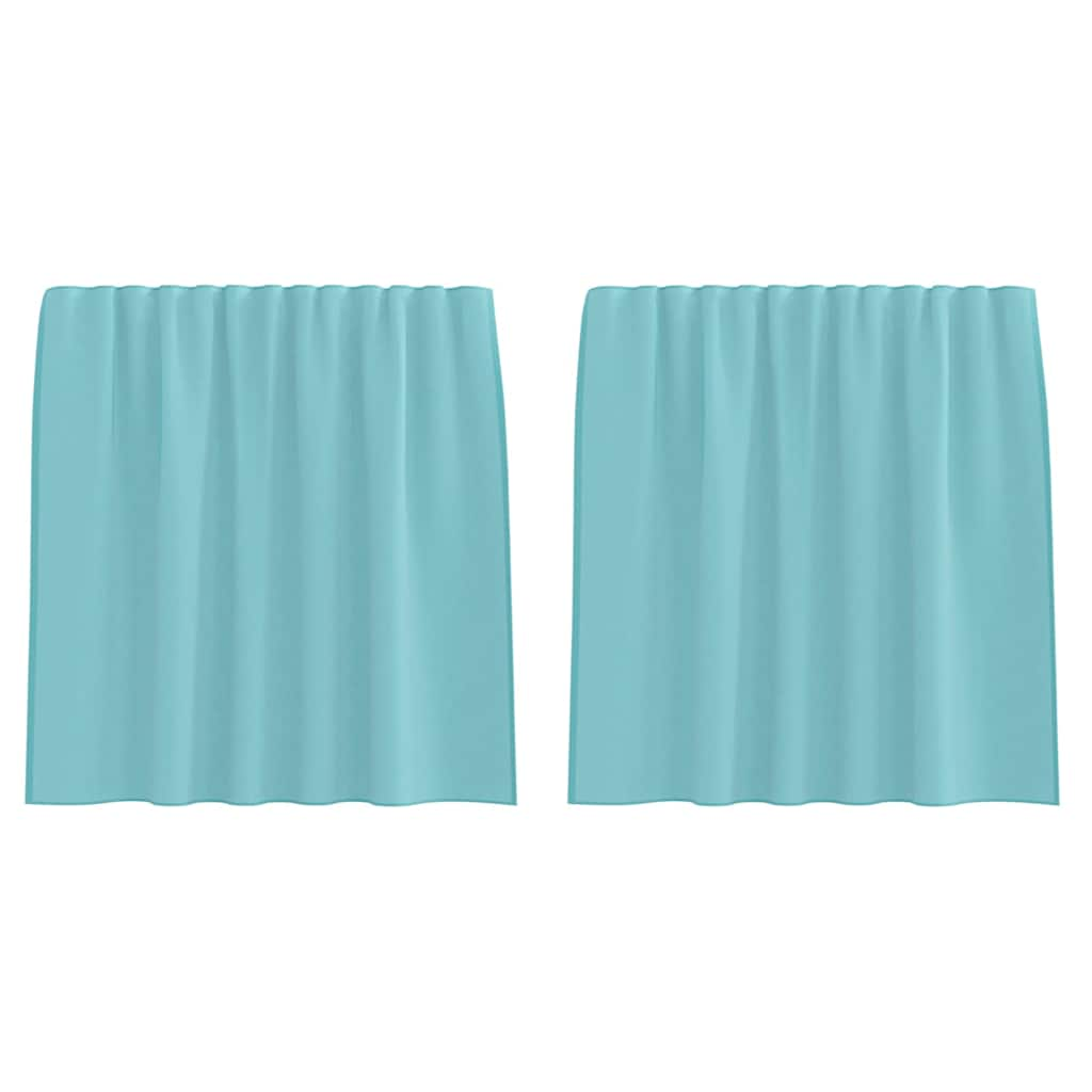 Rideaux en voile avec boucles 2 pcs turquoise 140x140 cm Rideaux vidaXL