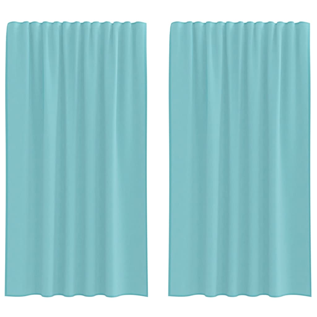 Rideaux en voile avec boucles 2 pcs turquoise 140x175 cm Rideaux vidaXL