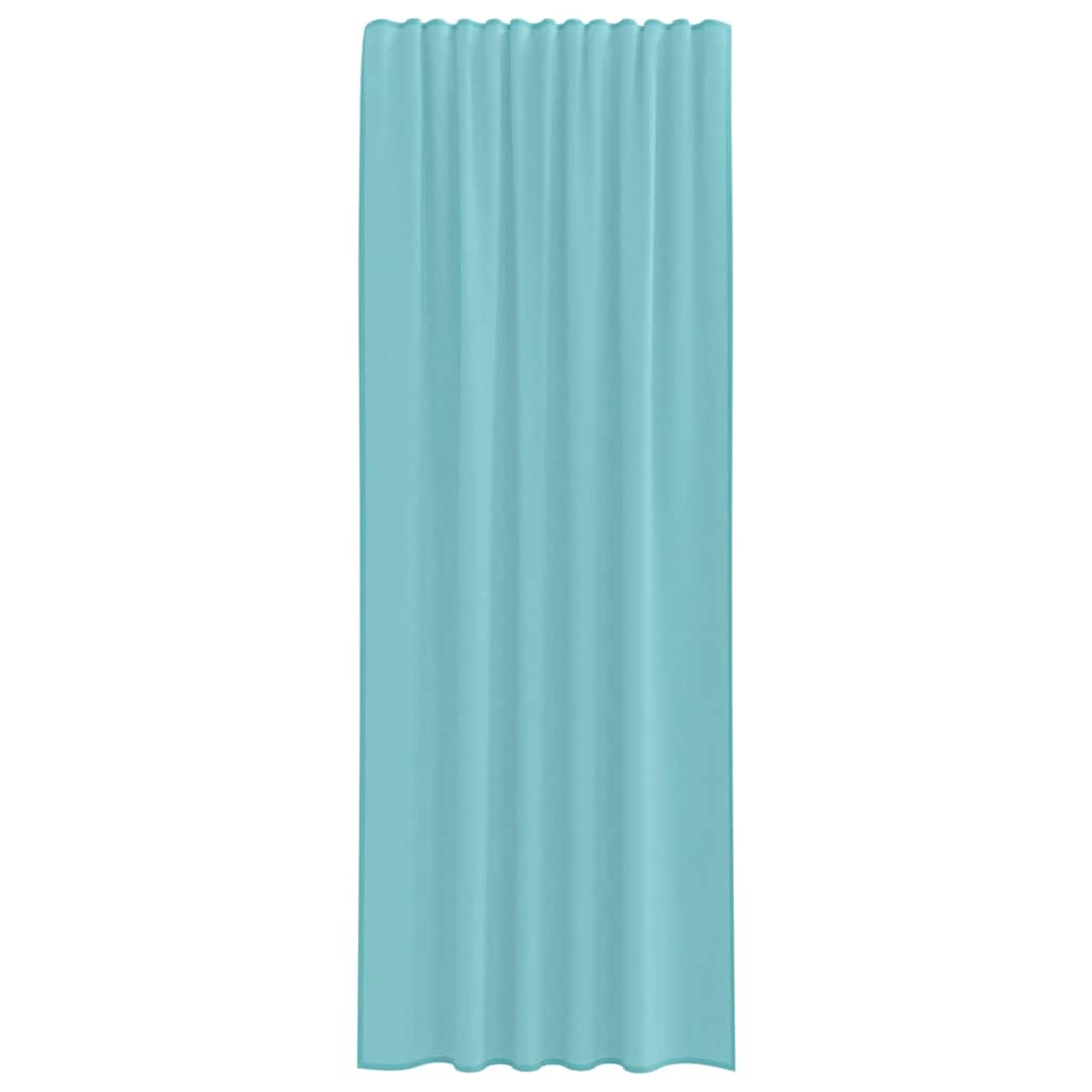 Rideaux en voile avec boucles 2 pcs turquoise 140x260 cm Rideaux vidaXL