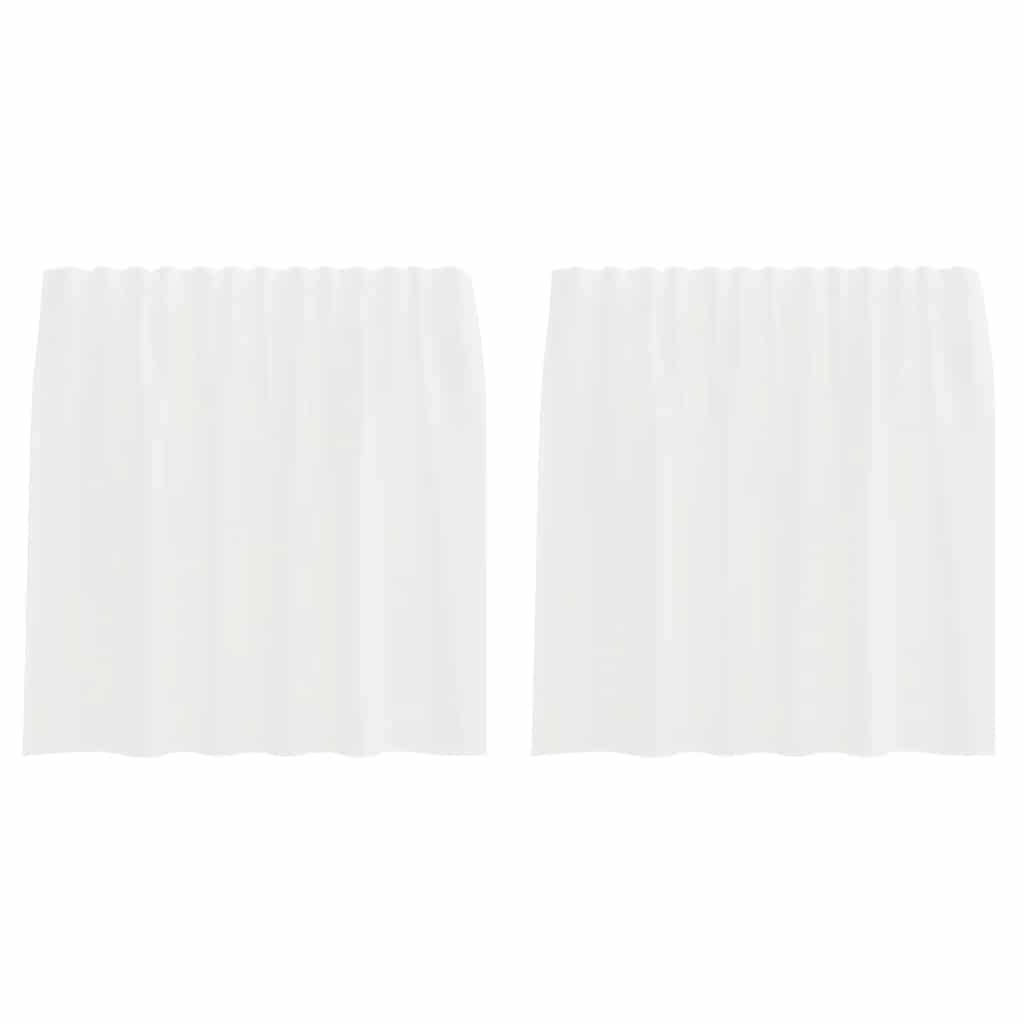 Rideaux en voile avec boucles 2 pcs blanc 140x140 cm Rideaux vidaXL