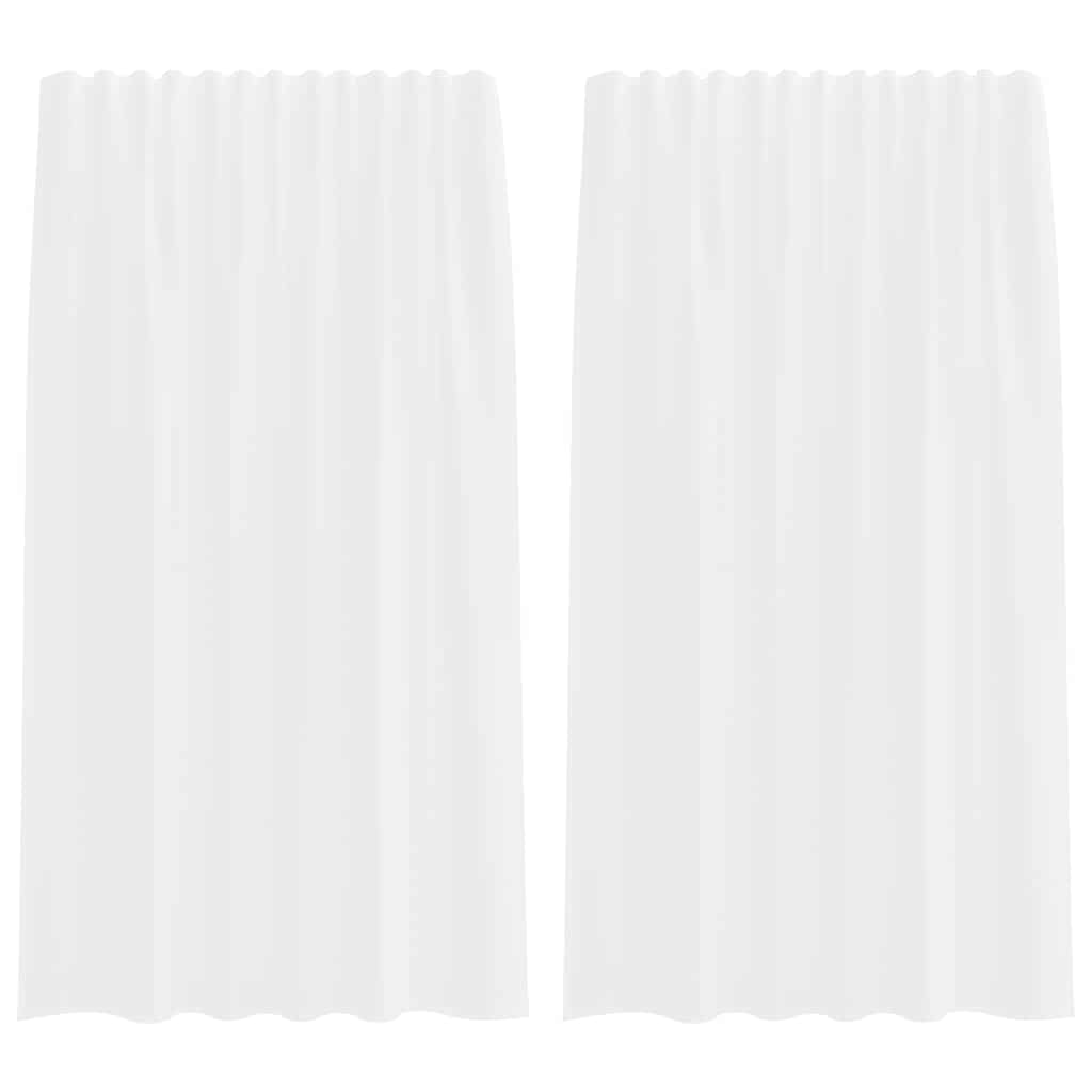 Rideaux en voile avec boucles 2 pcs blanc 140x175 cm Rideaux vidaXL