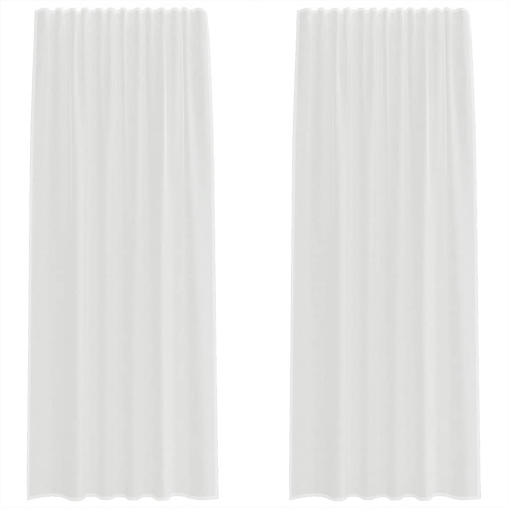 Rideaux en voile avec boucles 2 pcs blanc 140x225 cm Rideaux vidaXL