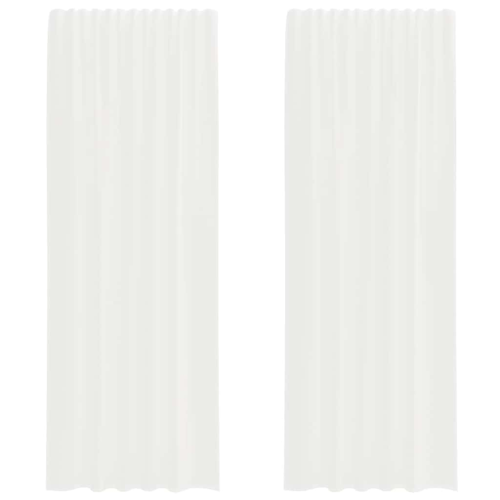 Rideaux en voile avec boucles 2 pcs blanc 140x260 cm Rideaux vidaXL