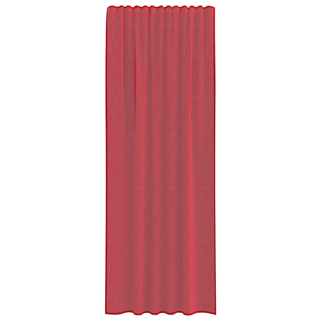 Rideaux en voile avec boucles 2 pcs rouge bordeaux 140x260 cm Rideaux vidaXL