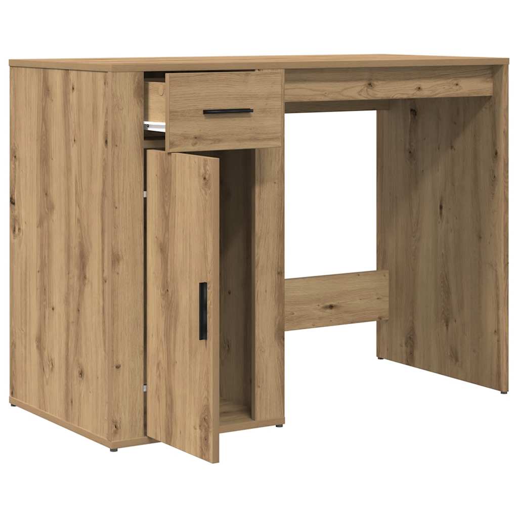 Bureau chêne artisanal 100x49x75 cm bois d'ingénierie Bureaux vidaXL   