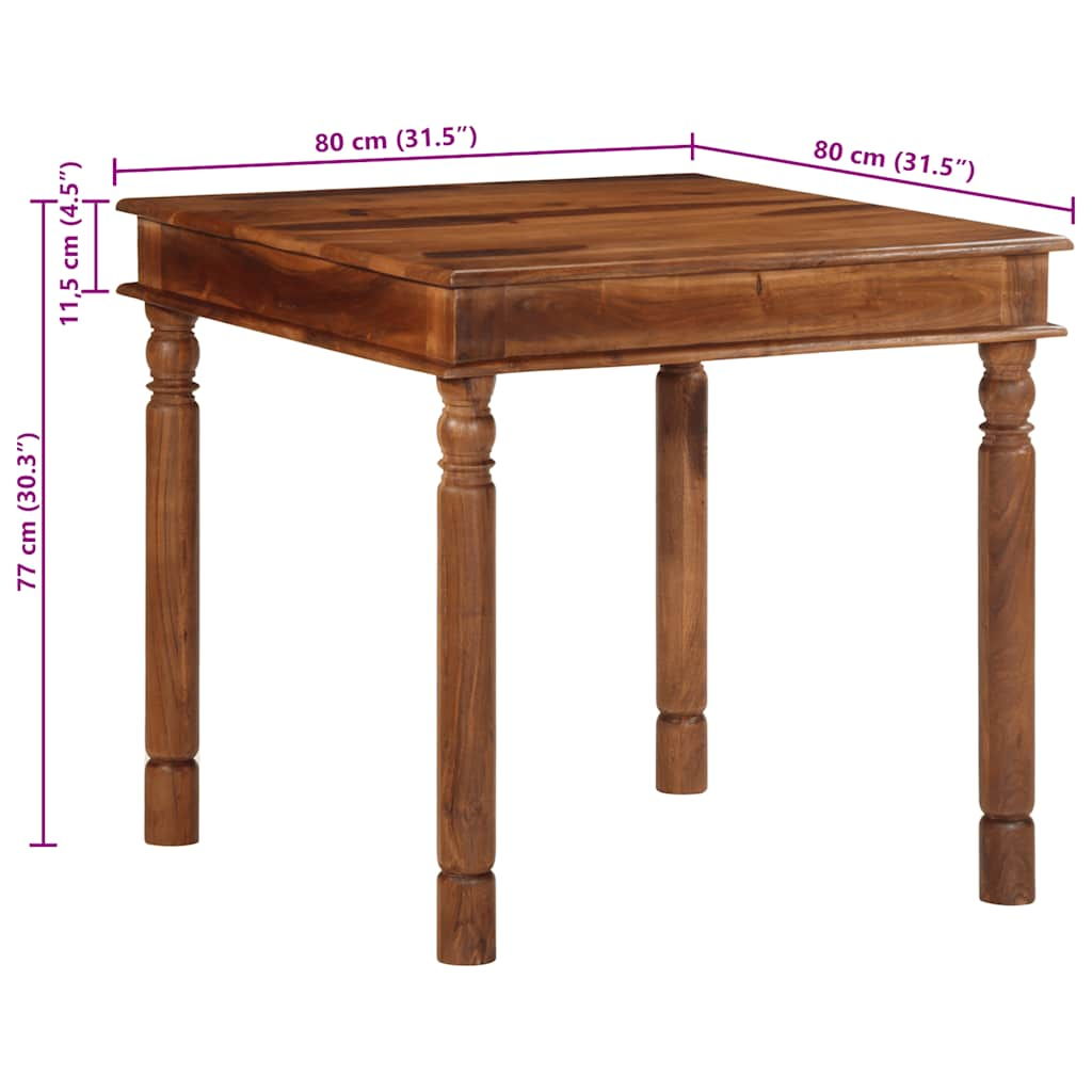 Table à manger 80x80x77 cm bois d'acacia solide Tables à manger vidaXL   