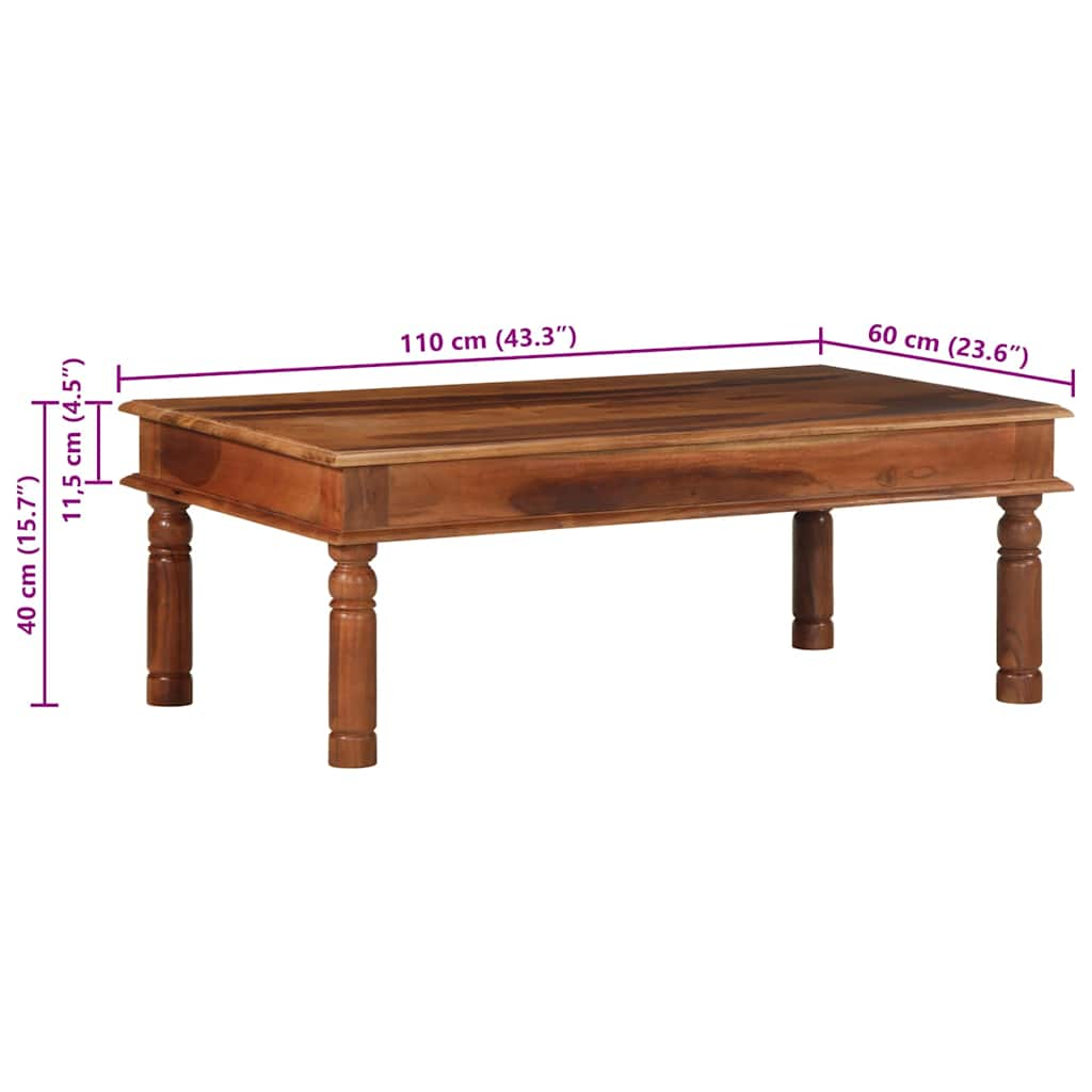 Table basse 110x60x40 cm bois massif d'acacia Tables basses vidaXL   