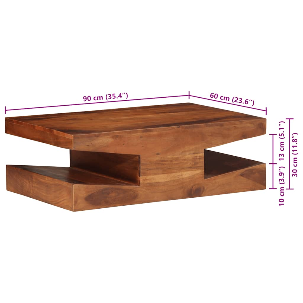 Table basse 90x60x30 cm bois massif d'acacia Tables basses vidaXL   