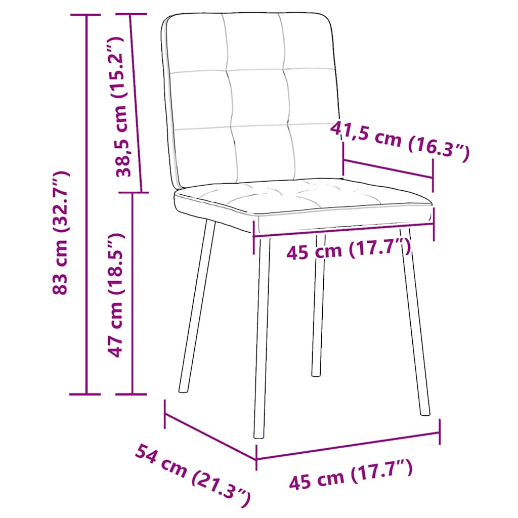 Chaises à manger lot de 4 Gris clair Velours Chaises de cuisine vidaXL